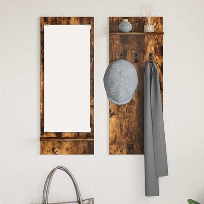 vidaXL Wall-Mounted Coat Rack with Shelf Smoked Oak 70 x 10 x 90 cm