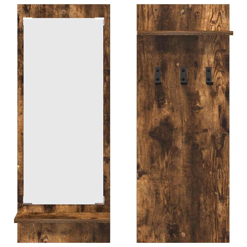 vidaXL Wall-Mounted Coat Rack with Shelf Smoked Oak 70 x 10 x 90 cm