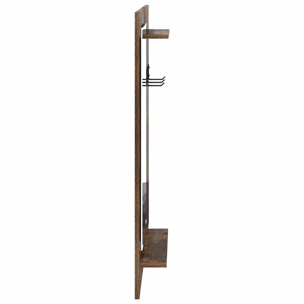 vidaXL Wall-Mounted Coat Rack with Shelf Smoked Oak 70 x 10 x 90 cm