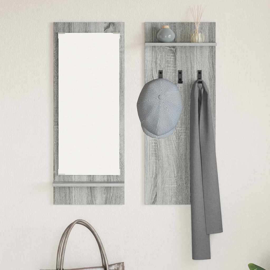 vidaXL Wall-Mounted Coat Rack with Shelf Grey Sonoma 70 x 10 x 90 cm