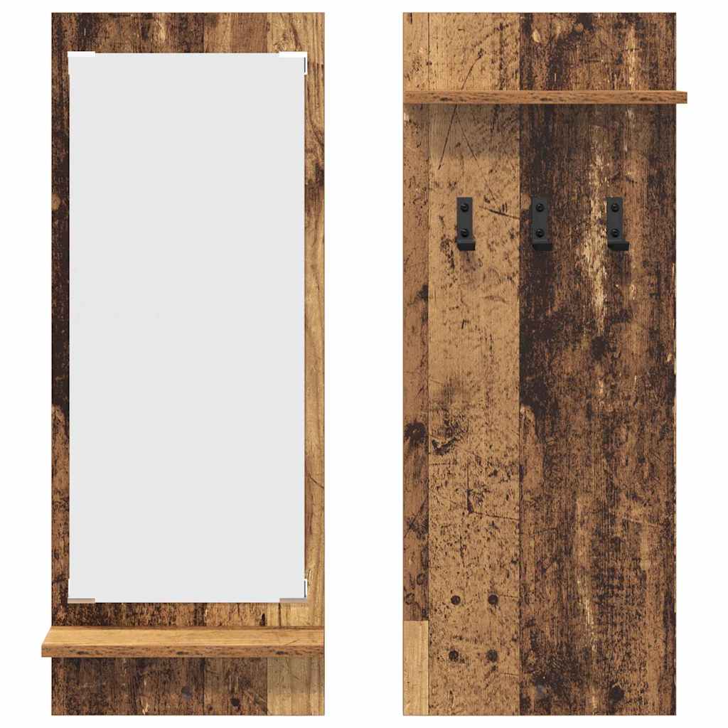 vidaXL Wall-Mounted Coat Rack Old Wood 70 x 10 x 90 cm Engineered wood