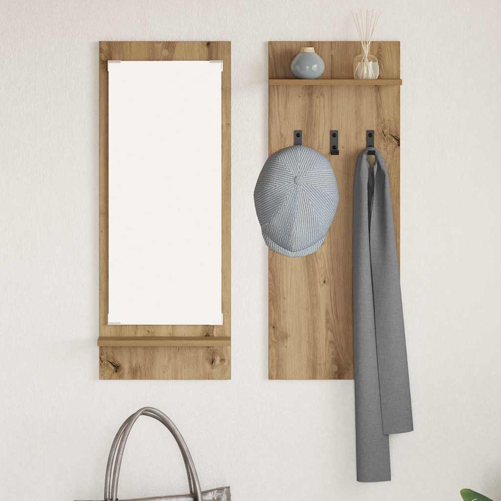vidaXL Wall-Mounted Coat Rack with Shelf Artisan Oak 70 x 10 x 90 cm
