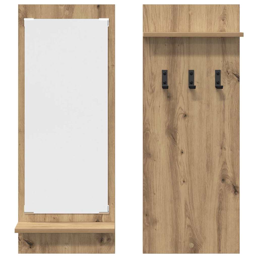 vidaXL Wall-Mounted Coat Rack Wall-Mounted Artisan Oak 70 x 10 x 90 cm