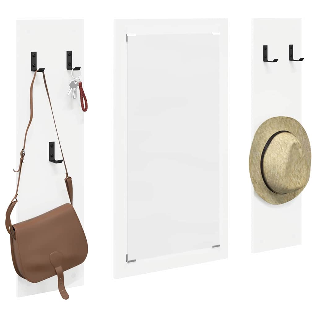 vidaXL Wall-Mounted Coat Rack White 96 x 1.5 x 90 cm Engineered wood
