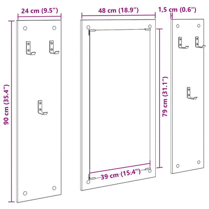 vidaXL Wall-Mounted Coat Rack White 96 x 1.5 x 90 cm Engineered wood
