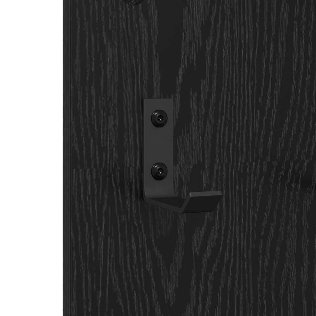 vidaXL Wall-Mounted Coat Rack Wall-mounted Black Oak 96 x 1.5 x 90 cm