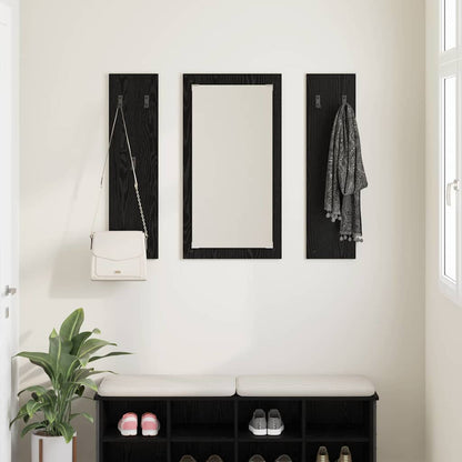 vidaXL Wall-Mounted Coat Rack Wall-mounted Black Oak 96 x 1.5 x 90 cm