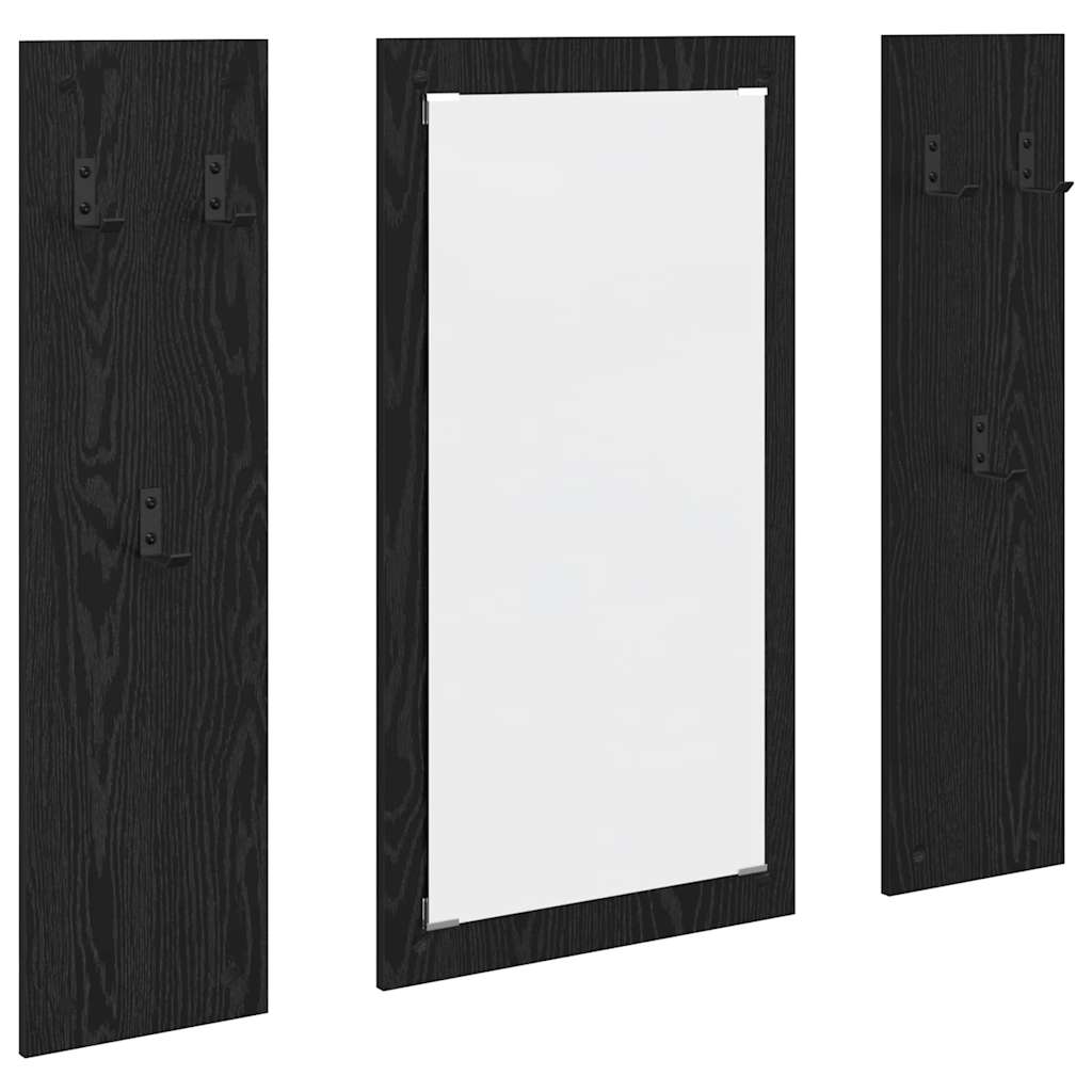 vidaXL Wall-Mounted Coat Rack Wall-mounted Black Oak 96 x 1.5 x 90 cm