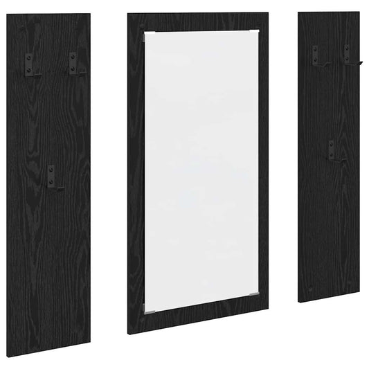 vidaXL Wall-Mounted Coat Rack Wall-mounted Black Oak 96 x 1.5 x 90 cm