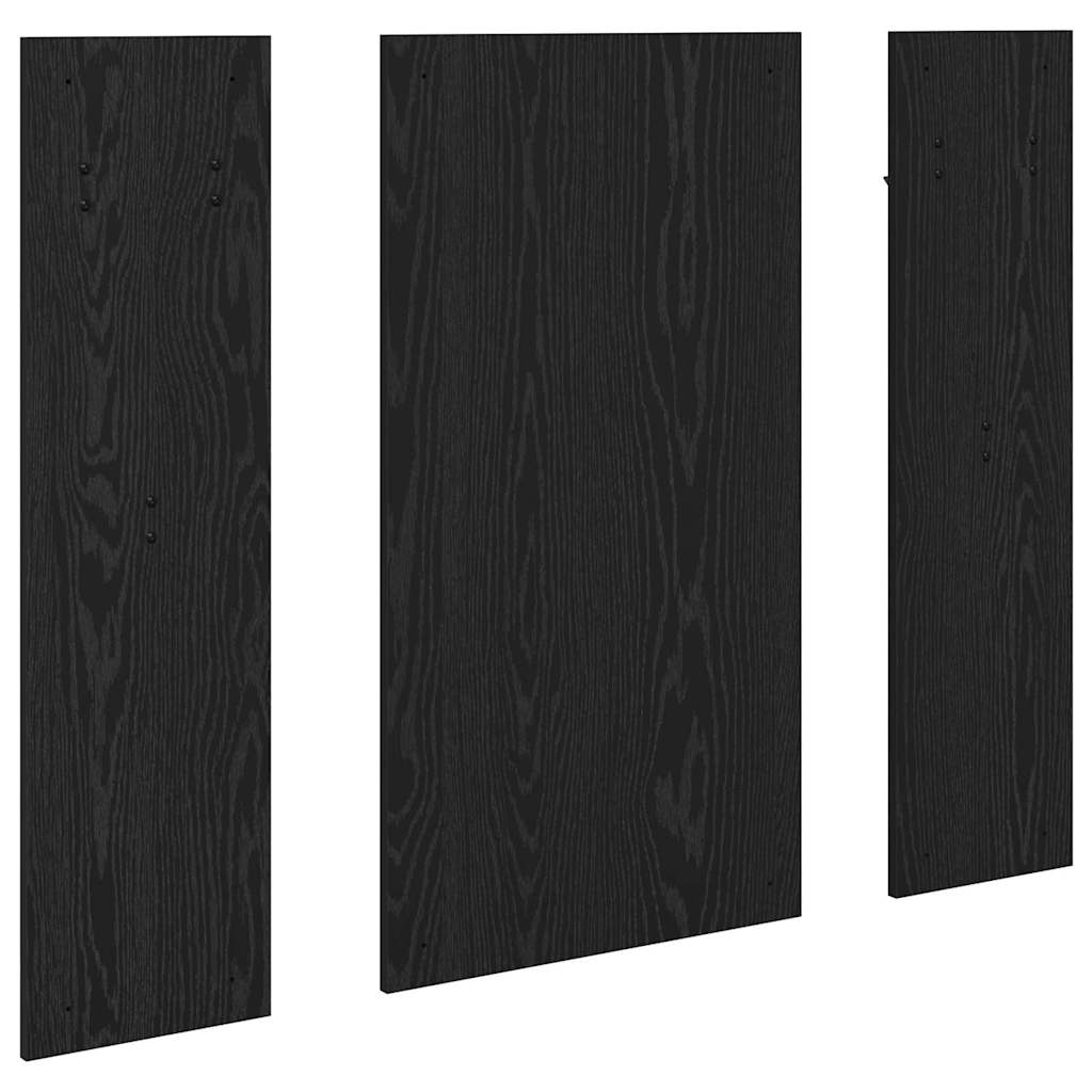 vidaXL Wall-Mounted Coat Rack Wall-mounted Black Oak 96 x 1.5 x 90 cm