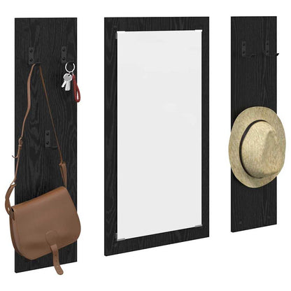 vidaXL Wall-Mounted Coat Rack Wall-mounted Black Oak 96 x 1.5 x 90 cm