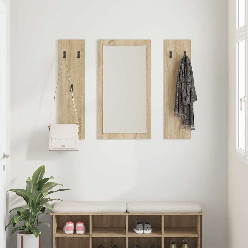 vidaXL Wall-Mounted Coat Rack Wall-mounted Sonoma Oak 96 x 1.5 x 90 cm
