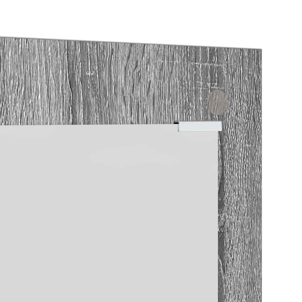 vidaXL Wall-Mounted Coat Rack with Mirror Grey Sonoma 96 x 1.5 x 90 cm