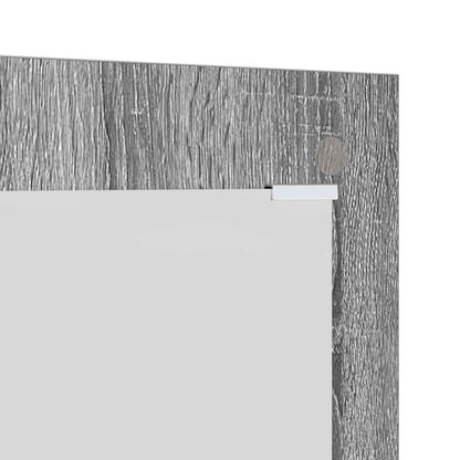 vidaXL Wall-Mounted Coat Rack with Mirror Grey Sonoma 96 x 1.5 x 90 cm