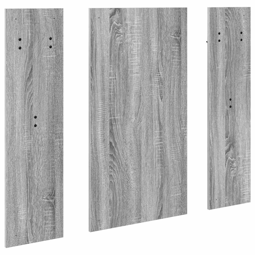 vidaXL Wall-Mounted Coat Rack with Mirror Grey Sonoma 96 x 1.5 x 90 cm