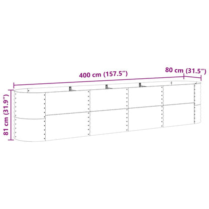 vidaXL Raised Bed Brown 400 x 80 x 81 cm Steel