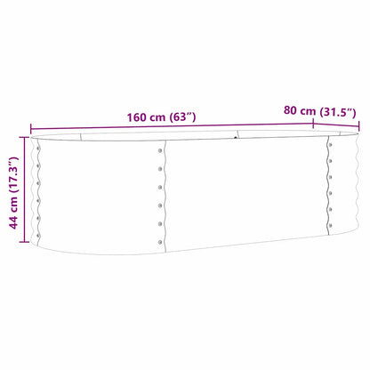 vidaXL Raised Bed Brown 160 x 80 x 44 cm Steel