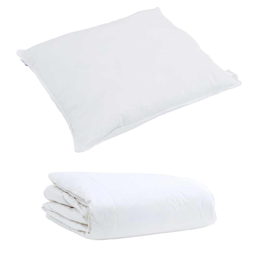 vidaXL Summer Duvet with Pillow 2 pcs White Down Feather