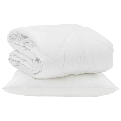 vidaXL Summer Duvet with Pillow 2 pcs White Microfiber