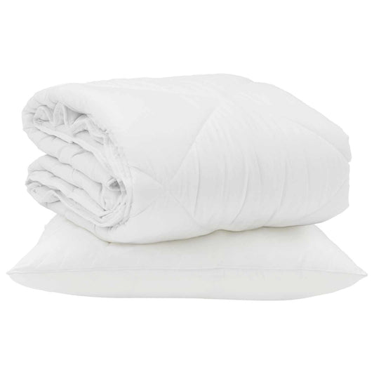 vidaXL Summer Duvet with Pillow 2 pcs White Microfiber