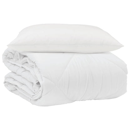 vidaXL Summer Duvet with Pillow 2 pcs White Microfiber