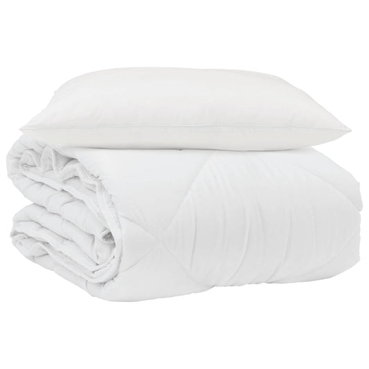 vidaXL Summer Duvet with Pillow 2 pcs White Microfiber
