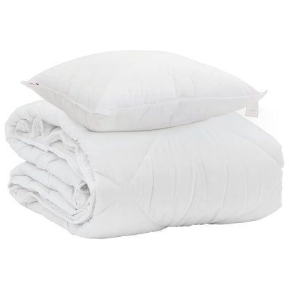 vidaXL Summer Duvet with Pillow 2 pcs White Microfiber