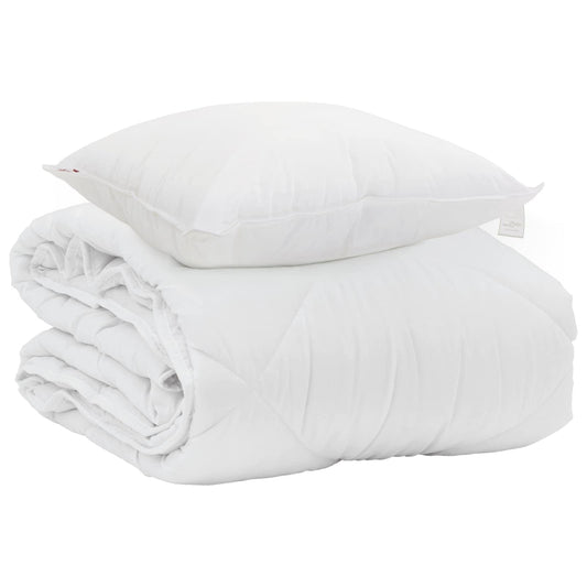 vidaXL Summer Duvet with Pillow 2 pcs White Microfiber