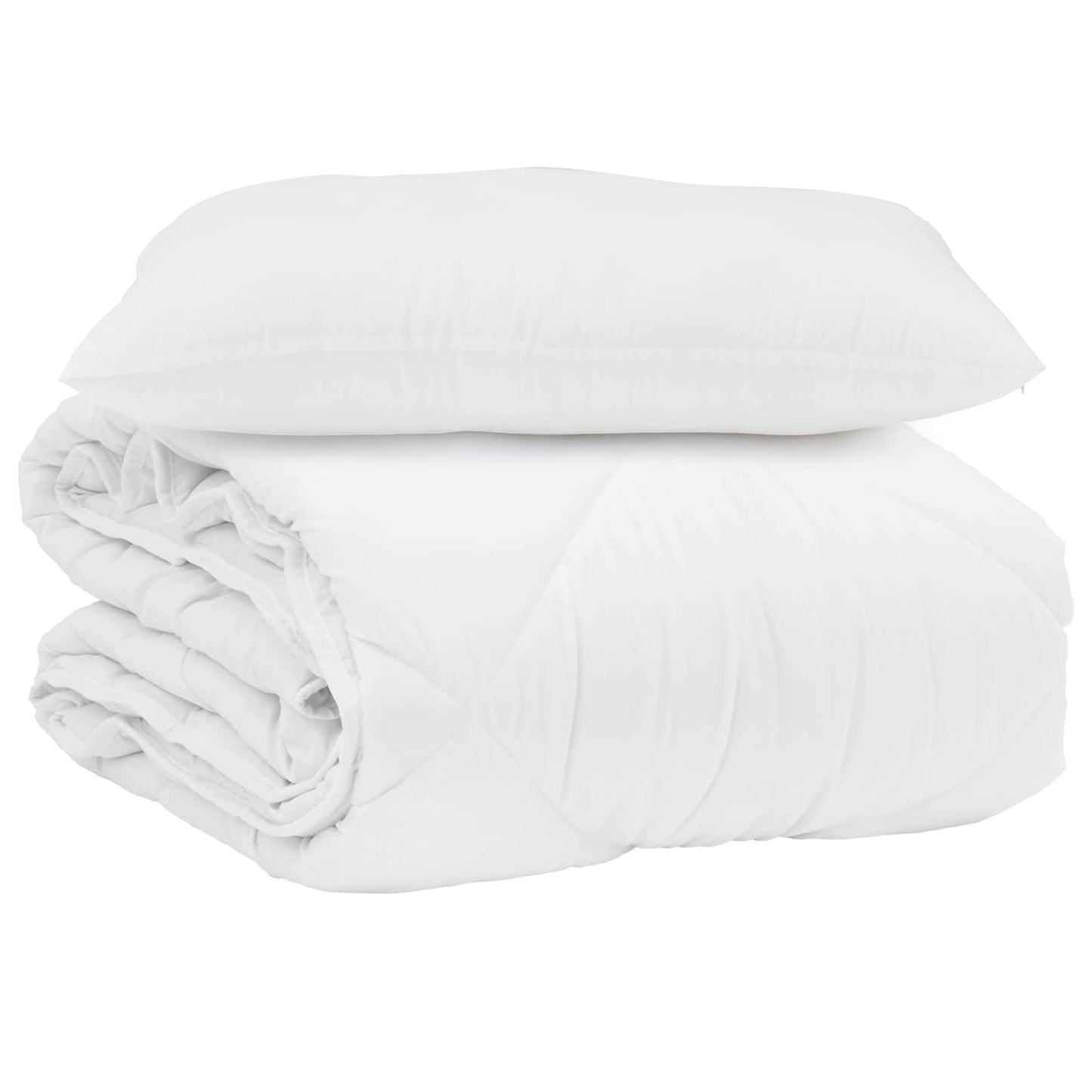 vidaXL Summer Duvet with Pillow 2 pcs White Microfiber