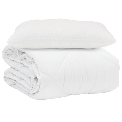 vidaXL Summer Duvet with Pillow 2 pcs White Microfiber