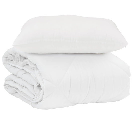 vidaXL Summer Duvet with Pillow 2 pcs White Microfiber