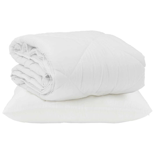 vidaXL Summer Duvet with Pillow 2 pcs White Microfiber