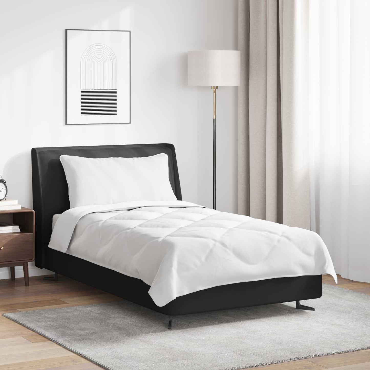 vidaXL All-Season Duvet with Pillow 2 pcs White Microfiber