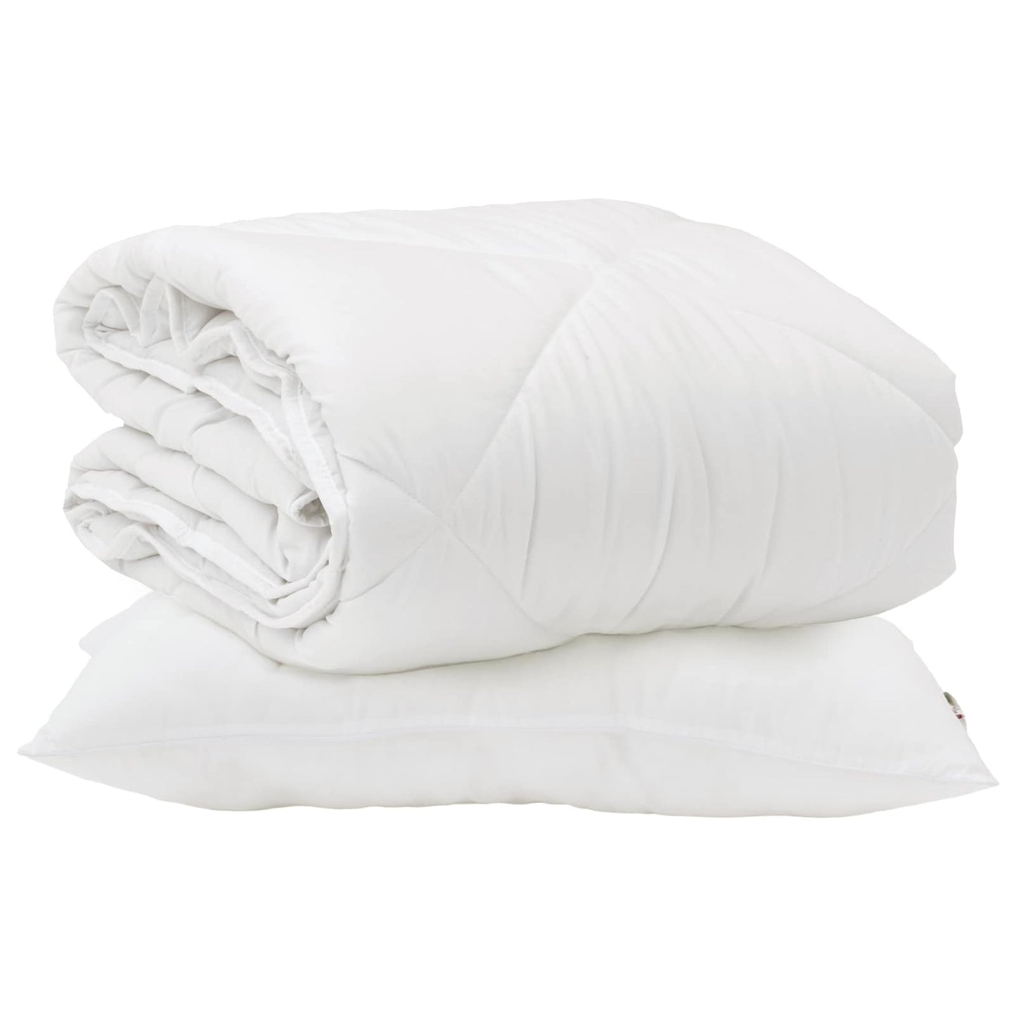 vidaXL All-Season Duvet with Pillow 2 pcs White Microfiber