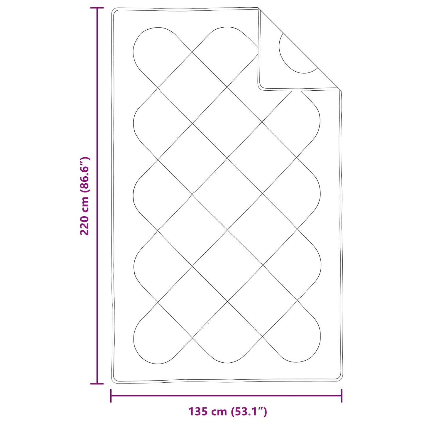 vidaXL All-Season Duvet with Pillow 2 pcs White Microfiber