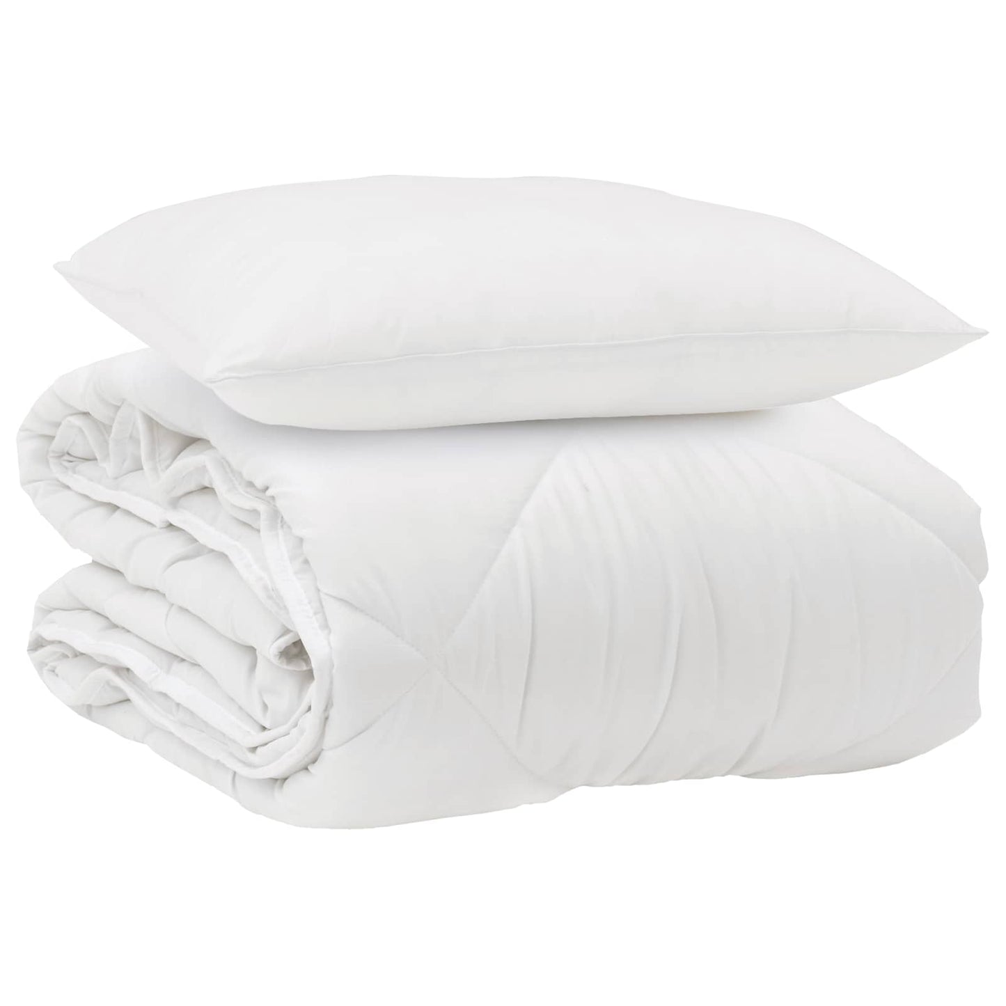 vidaXL All-Season Duvet with Pillow 2 pcs White Microfiber