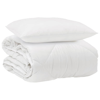 vidaXL All-Season Duvet with Pillow 2 pcs White Microfiber