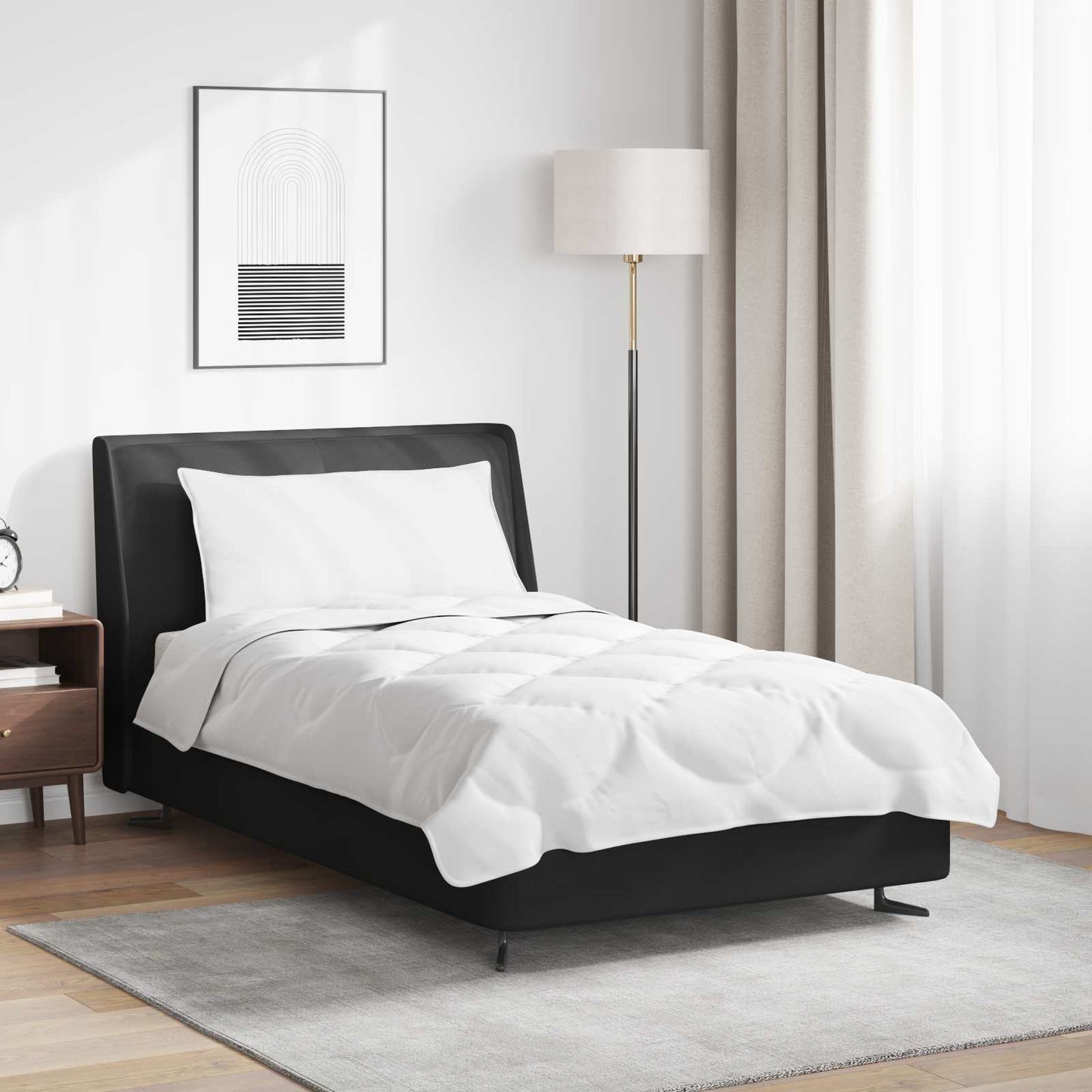 vidaXL Duvet Set with Pillow 2 pcs White Microfibre