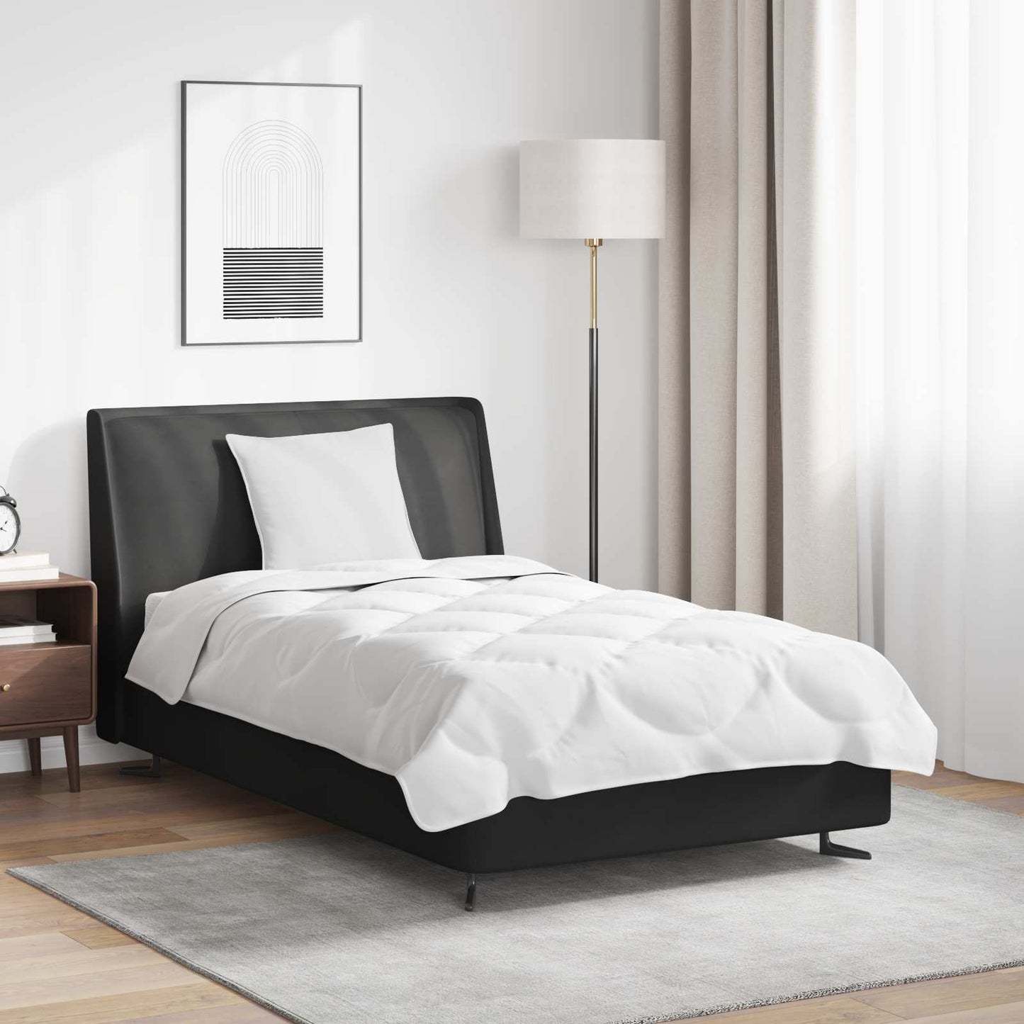 vidaXL Duvet Set with Pillow 2 pcs White Microfibre