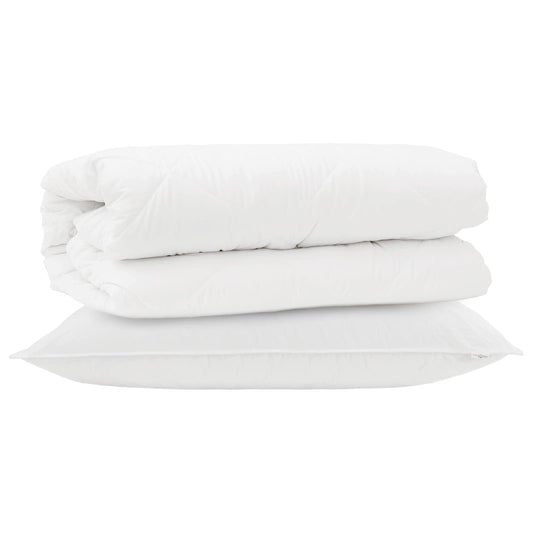 vidaXL Duvet Set with Pillow 2 pcs White Microfibre
