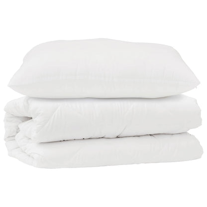 vidaXL Duvet Set with Pillow 2 pcs White Microfibre
