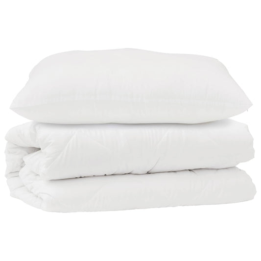 vidaXL Duvet Set with Pillow 2 pcs White Microfibre