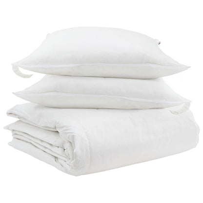 vidaXL Duvet Set with Pillow 3 pcs White Down Feather