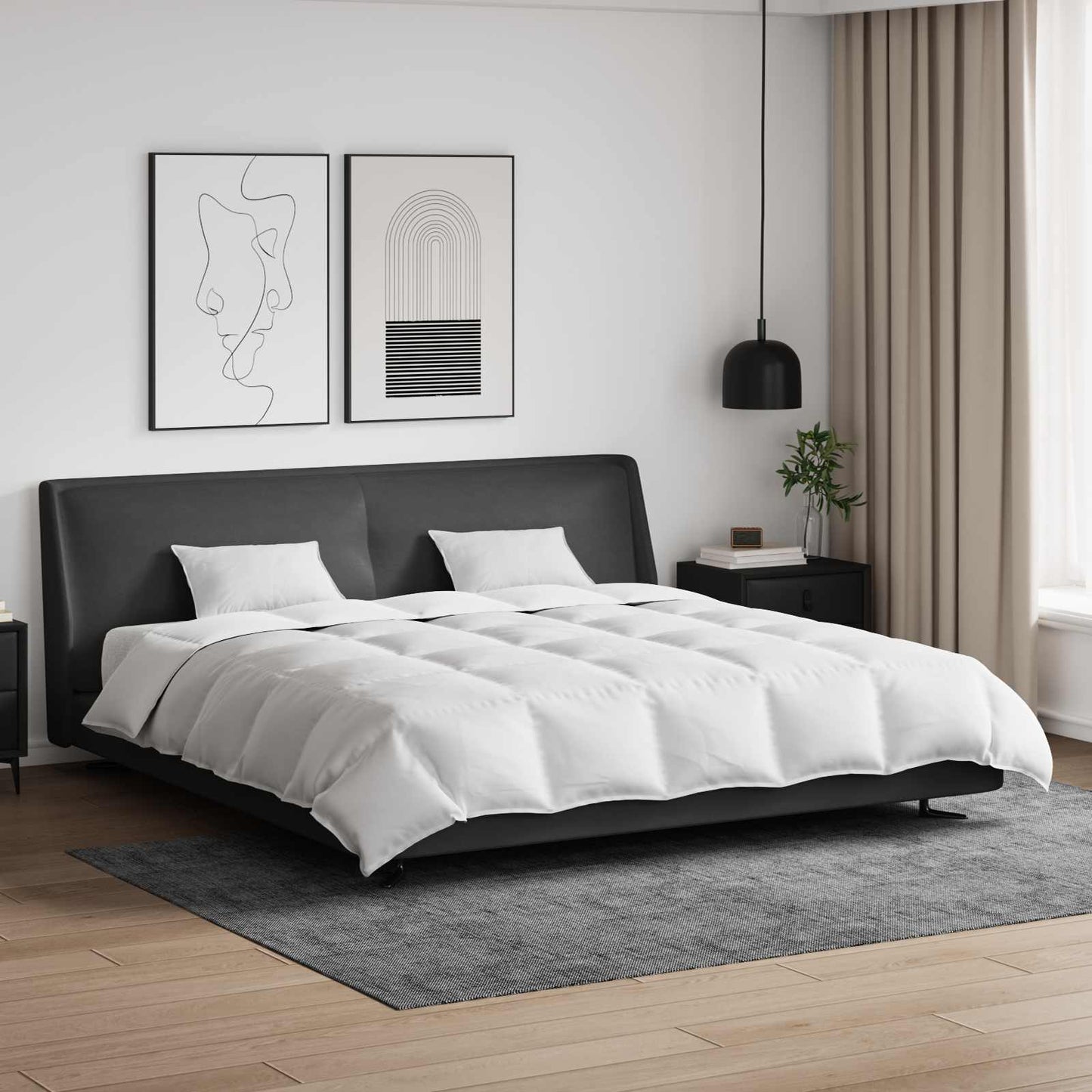 vidaXL Duvet Set with Pillow 3 pcs White Down Feather