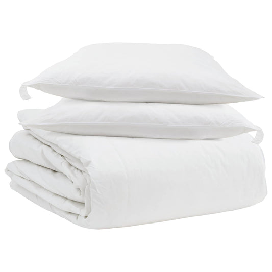 vidaXL Duvet Set with Pillow 3 pcs White Down Feather
