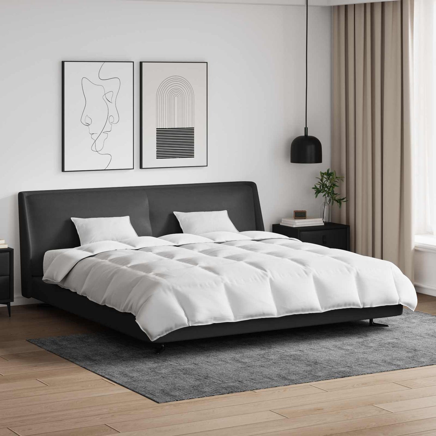 vidaXL Duvet Set with Pillow 3 pcs White Down Feather