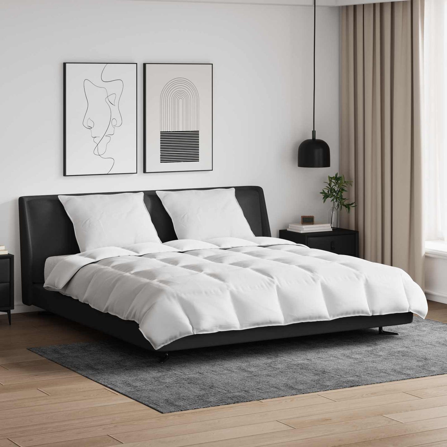 vidaXL Duvet Set with Pillow 3 pcs White Down Feather