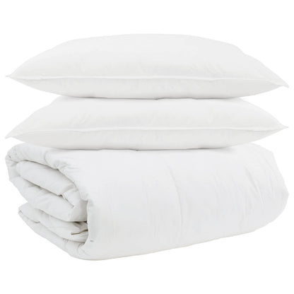 vidaXL Duvet Set with Pillow 3 pcs White Down Feather