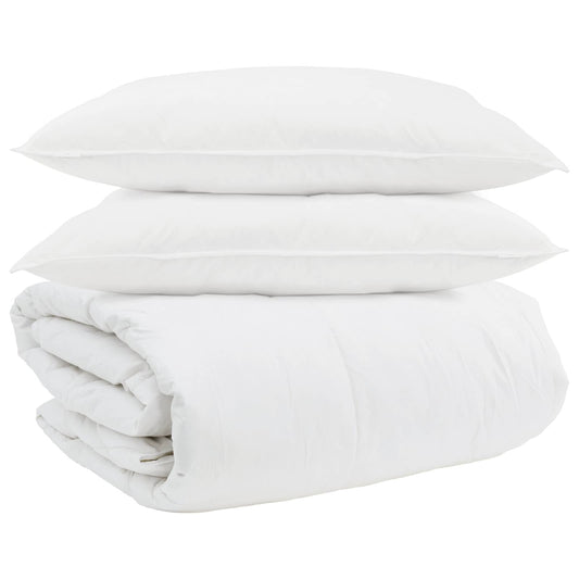 vidaXL Duvet Set with Pillow 3 pcs White Down Feather