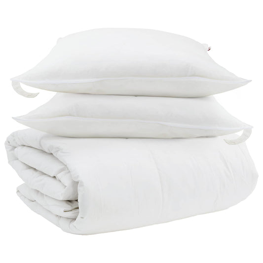 vidaXL Duvet Set with Pillow 3 pcs White Down Feather